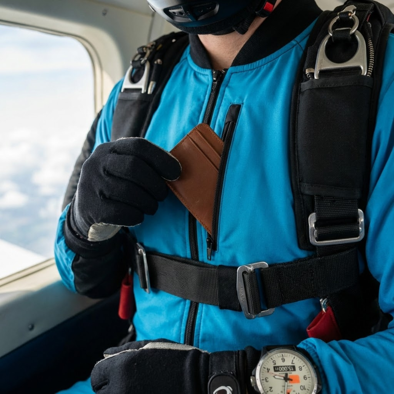 Skydiving and Skydiver: Securing Your Wallet at 15,000 Feet