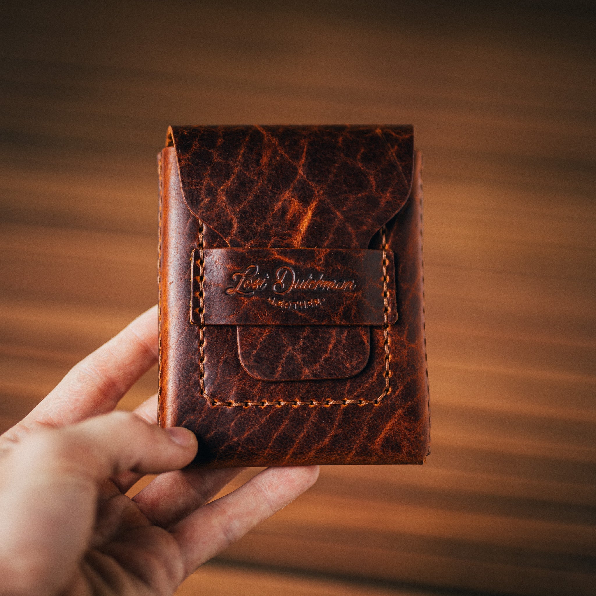 American Bison Huckleberry (Standard) - Lost Dutchman Leather handmade leather wallets