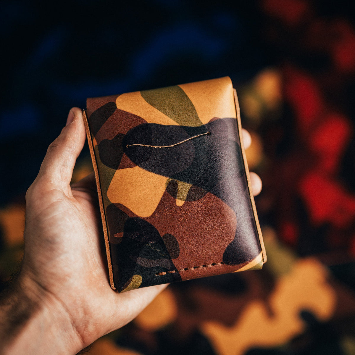 Camo Huckleberry Standard - Lost Dutchman Leather handmade leather wallets
