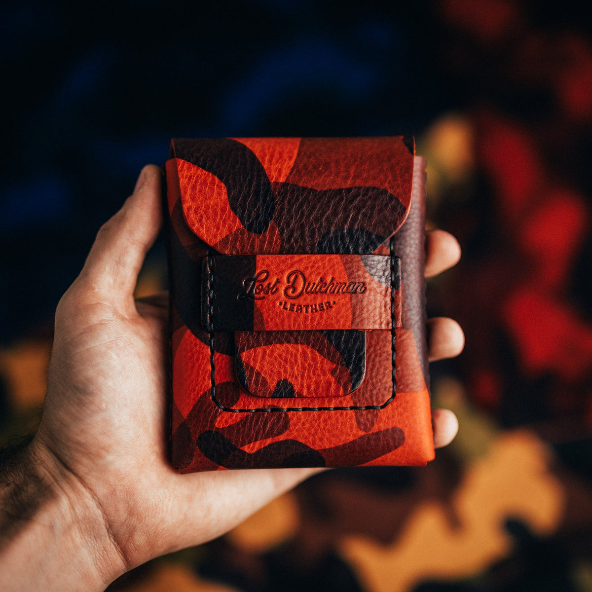 Camo Huckleberry Standard - Lost Dutchman Leather handmade leather wallets