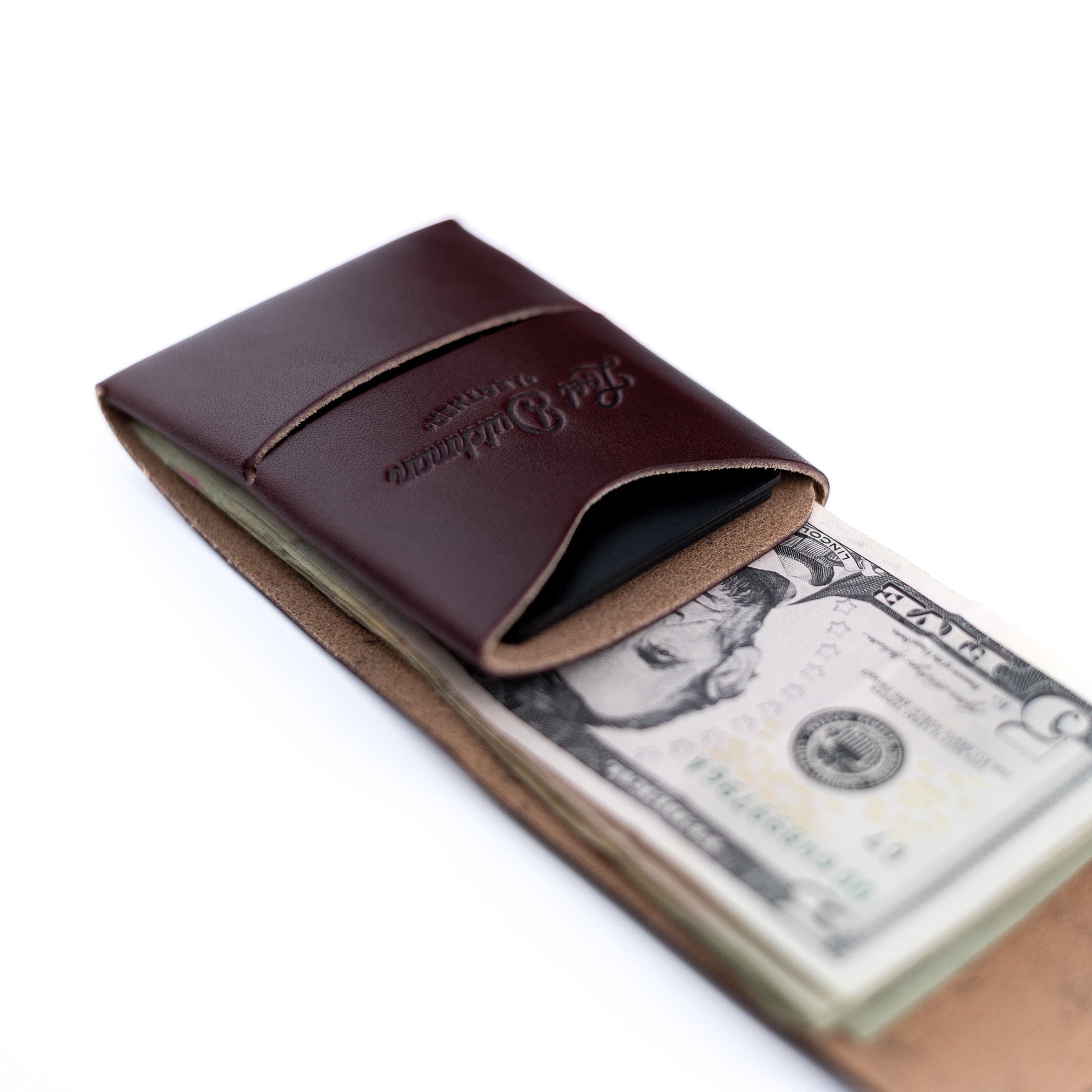 Franklin 2 – Burgundy - Lost Dutchman Leather handmade leather wallets