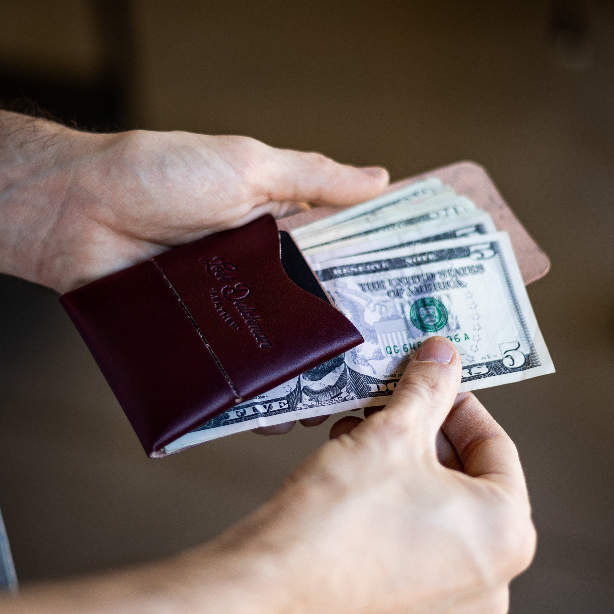 Franklin 2 – Burgundy - Lost Dutchman Leather handmade leather wallets