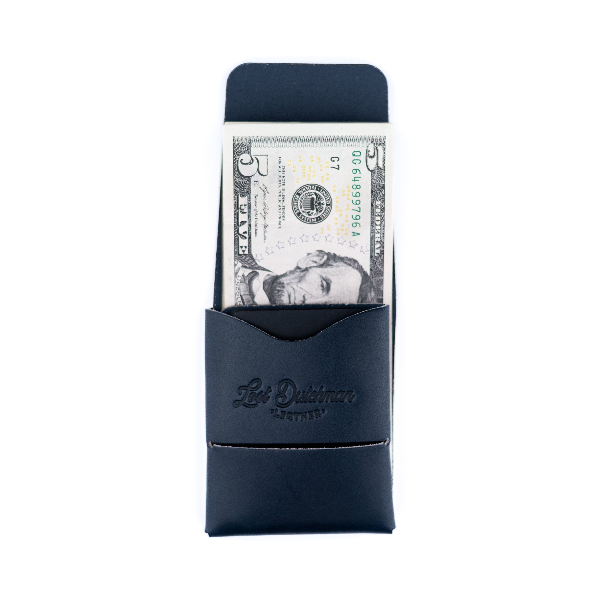 Franklin 2 – Navy - Lost Dutchman Leather handmade leather wallets