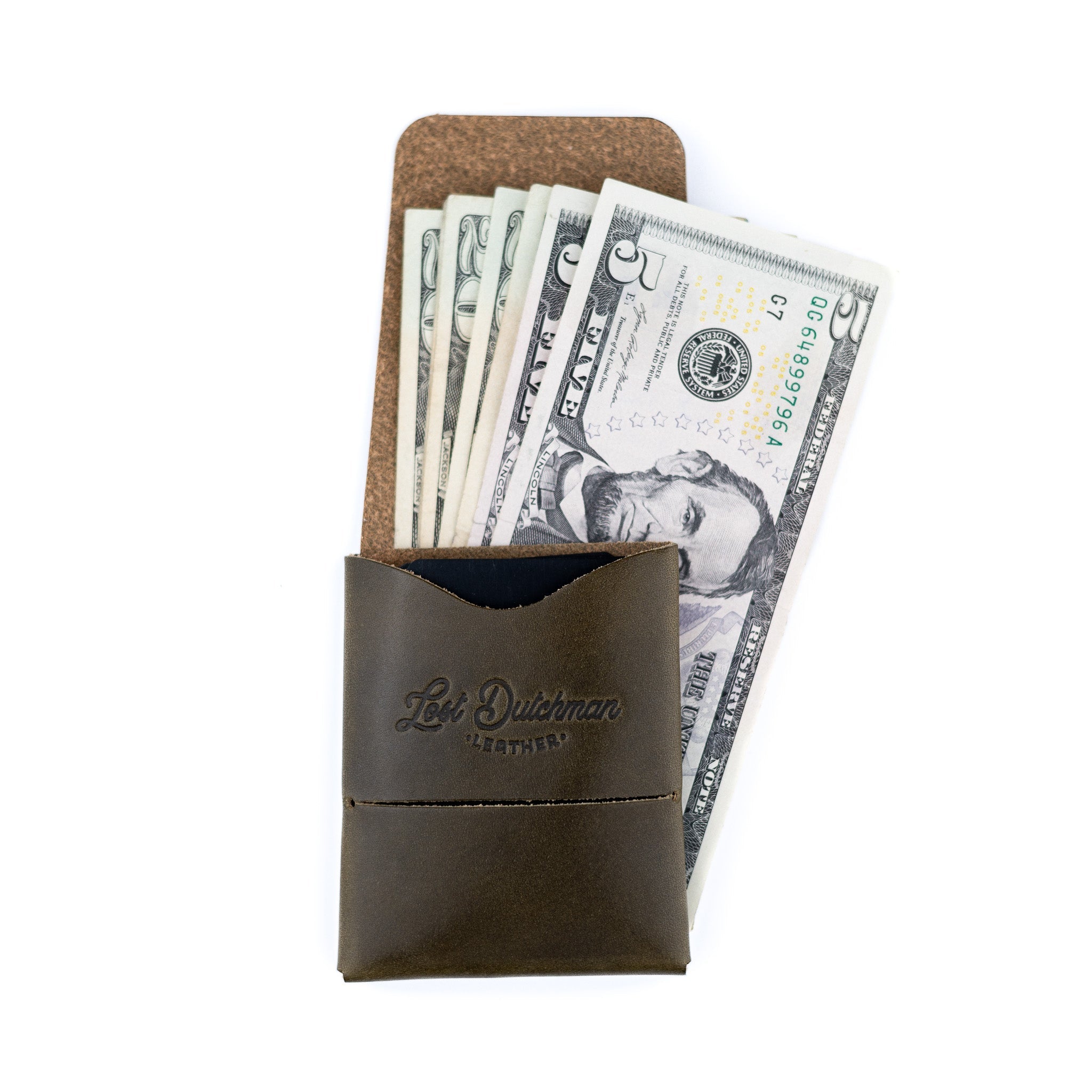 Franklin 2 – Olive - Lost Dutchman Leather handmade leather wallets