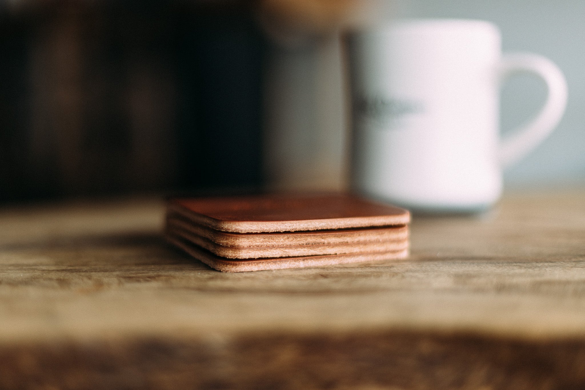 Leather Coasters - Lost Dutchman Leather handmade leather wallets