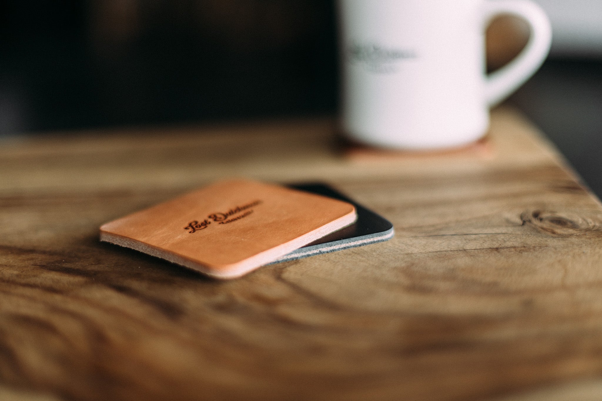 Leather Coasters - Lost Dutchman Leather handmade leather wallets