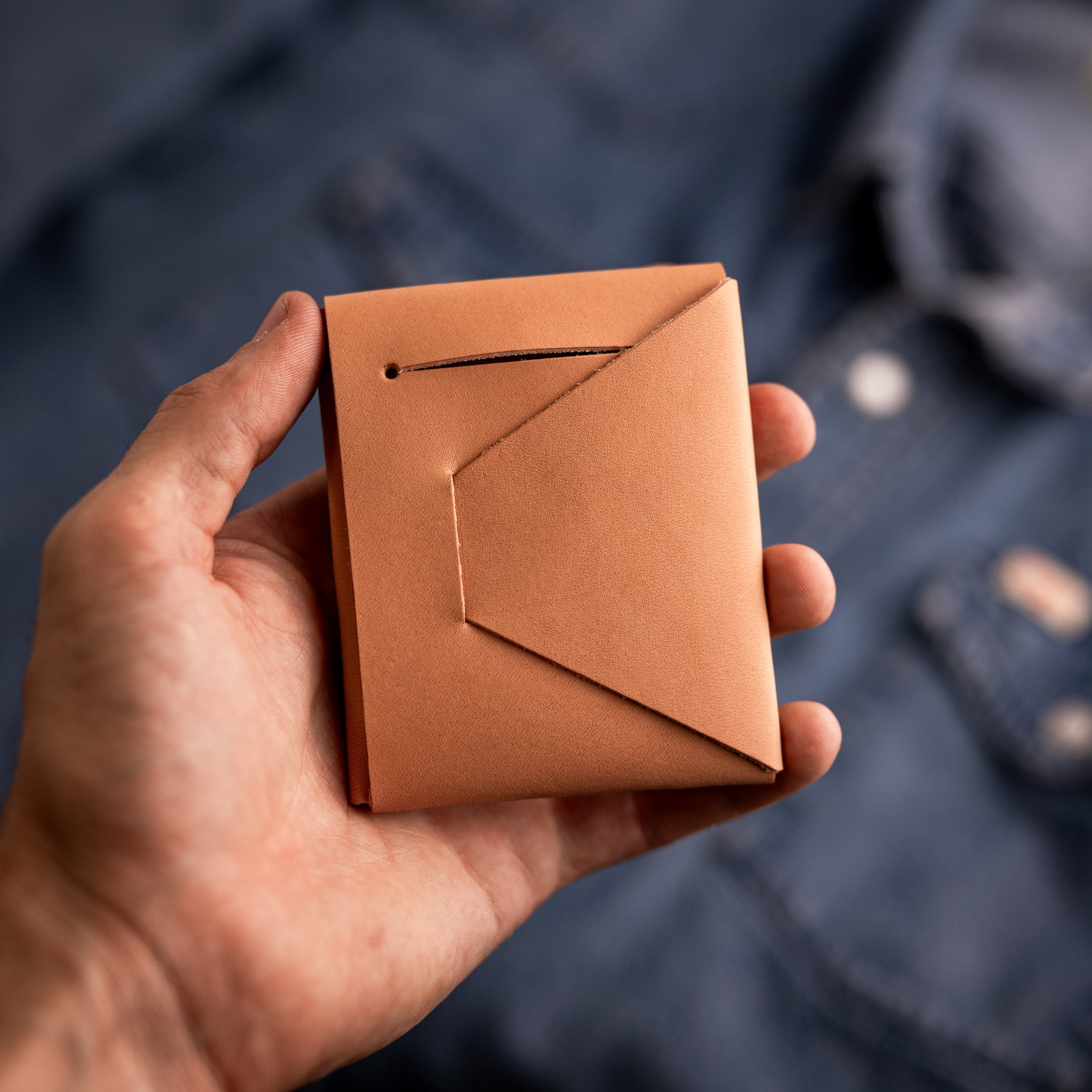Natural Veg Tan Franklin 2 - Lost Dutchman Leather handmade leather wallets