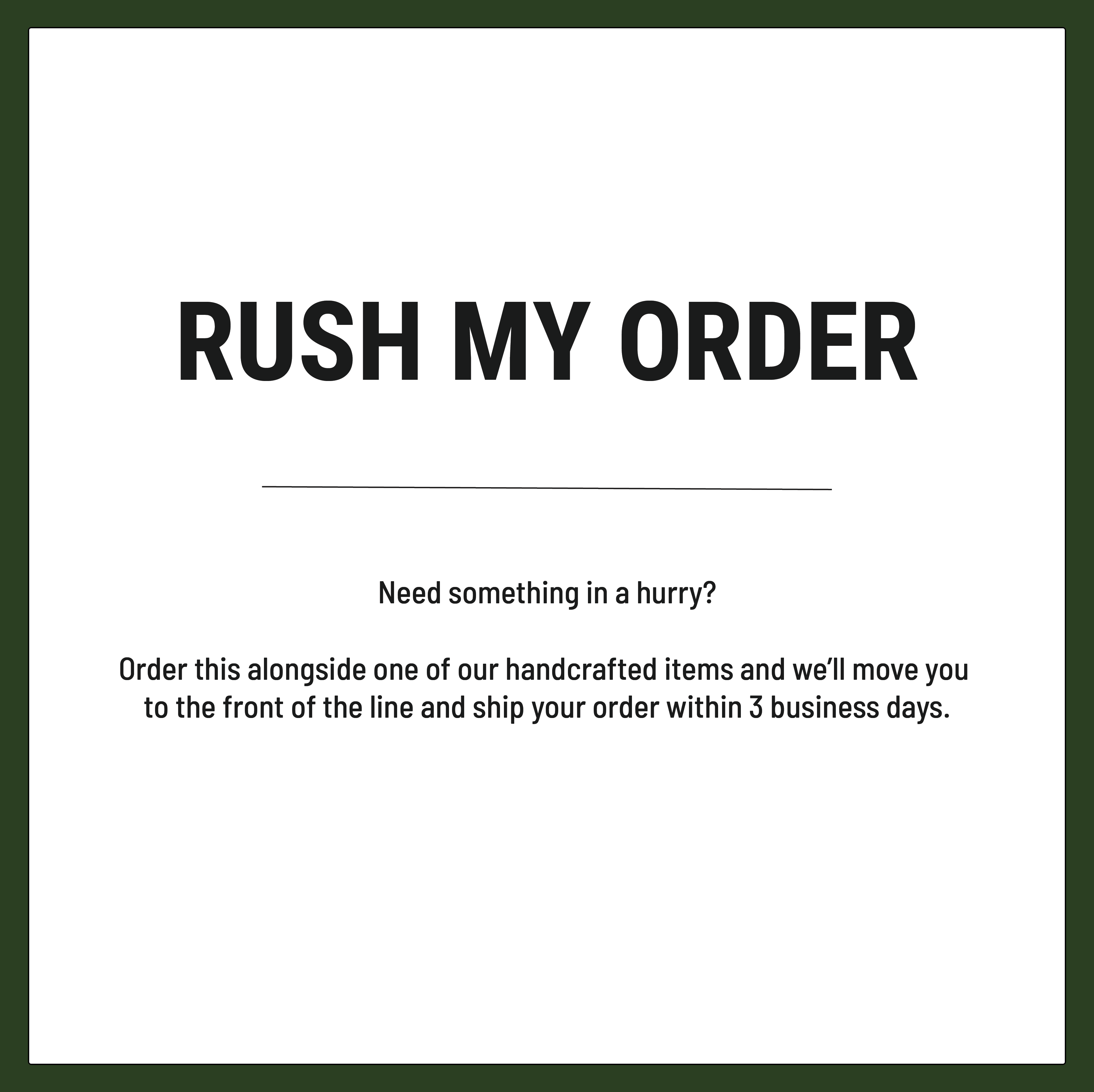 Rush my Order
