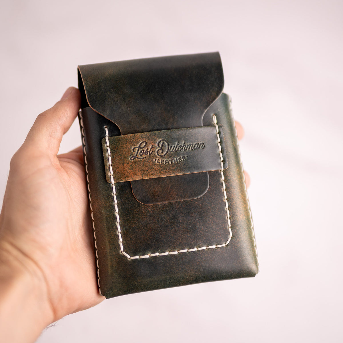Shell Cordovan Huckleberry (Tall) - Lost Dutchman Leather handmade leather wallets