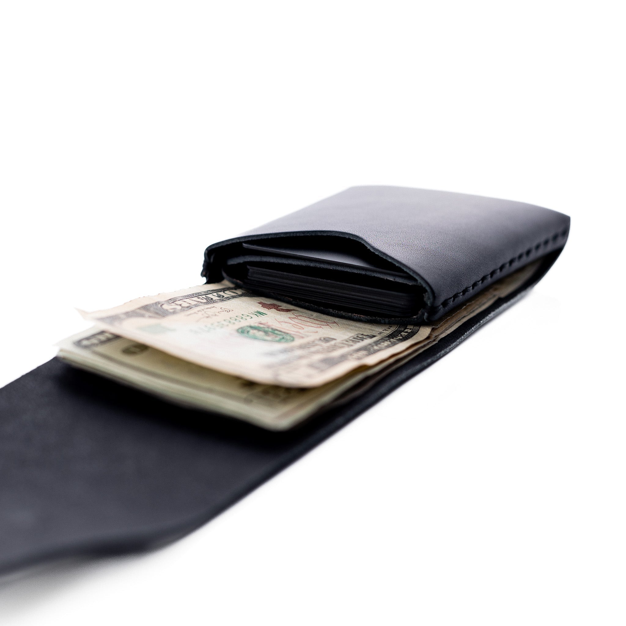 The Cash Finn – Black - Lost Dutchman Leather handmade leather wallets