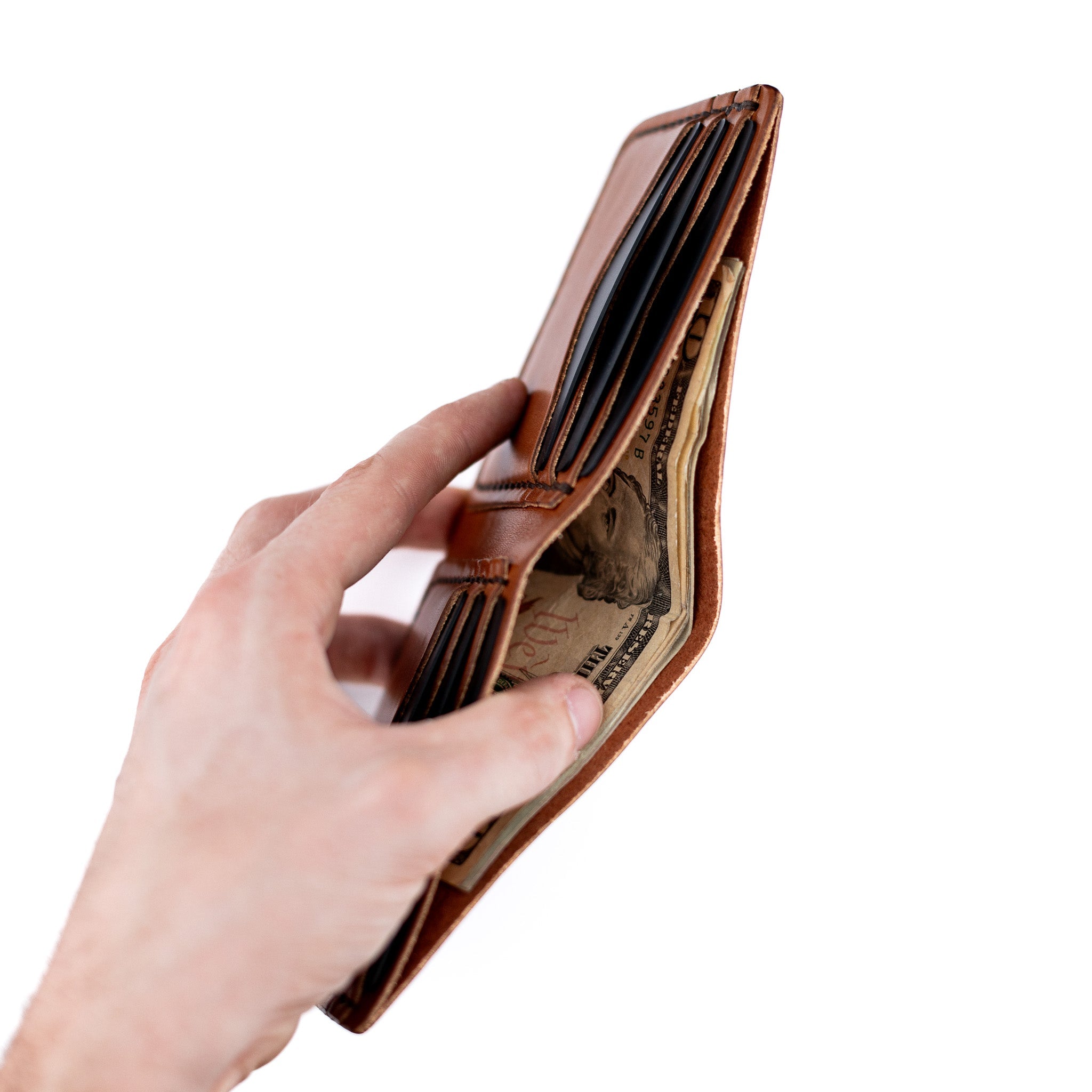 The Dad Wallet - Brown - Lost Dutchman Leather handmade leather wallets