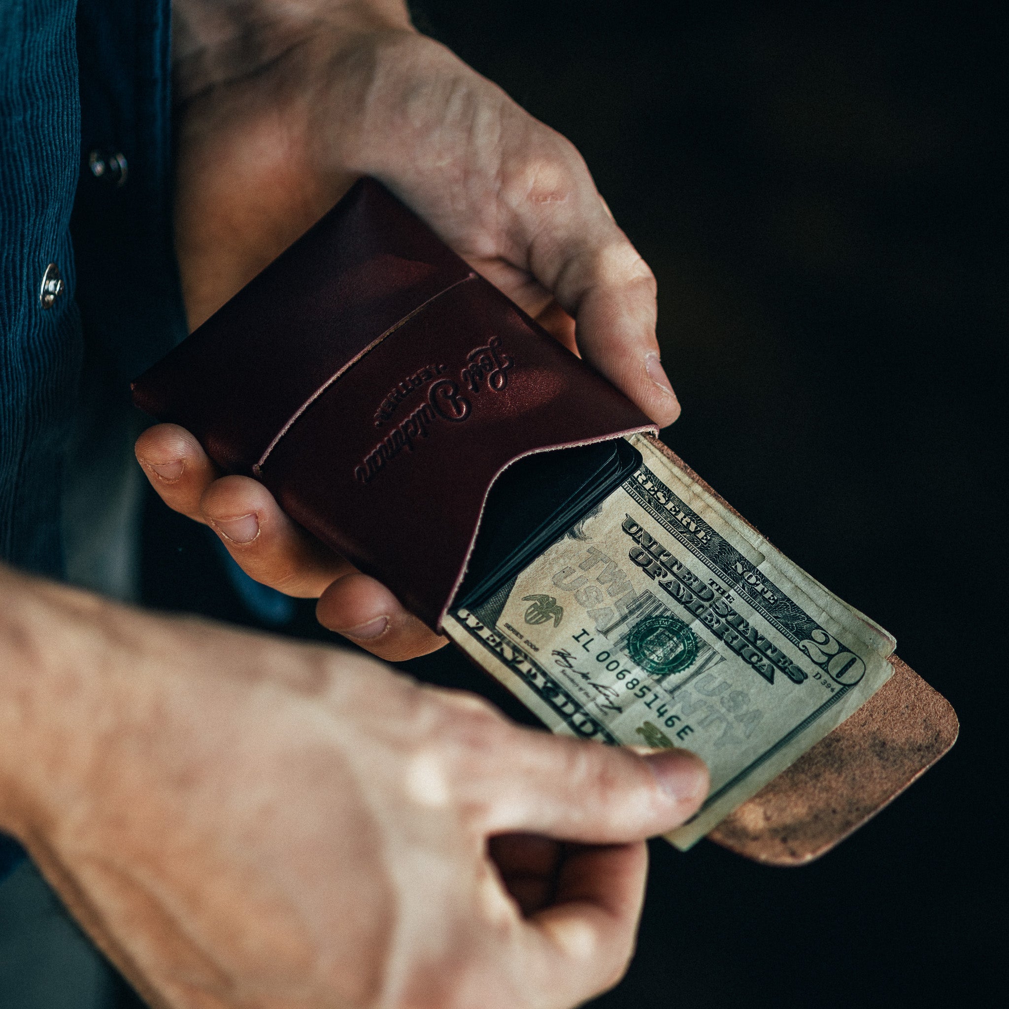 The Franklin – Burgundy - Lost Dutchman Leather handmade leather wallets
