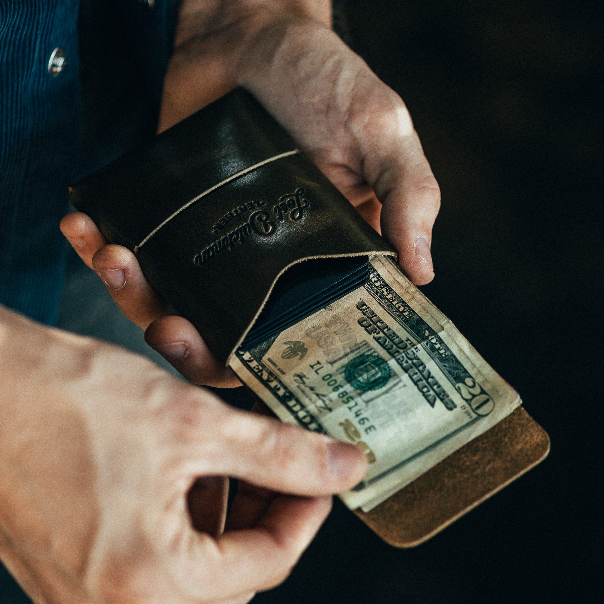 The Franklin – Olive - Lost Dutchman Leather handmade leather wallets