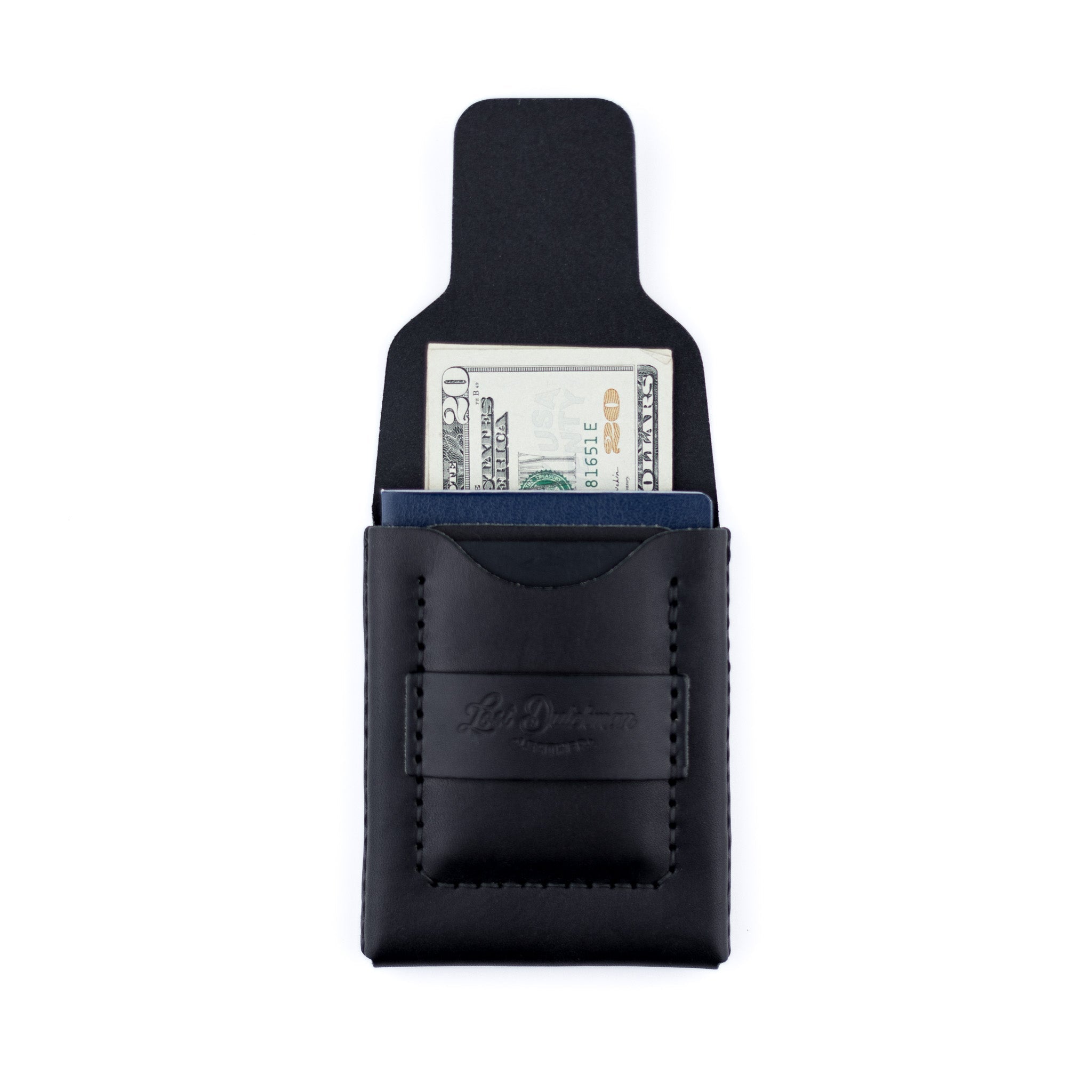 The Huckleberry (standard) – Black - Lost Dutchman Leather handmade leather wallets