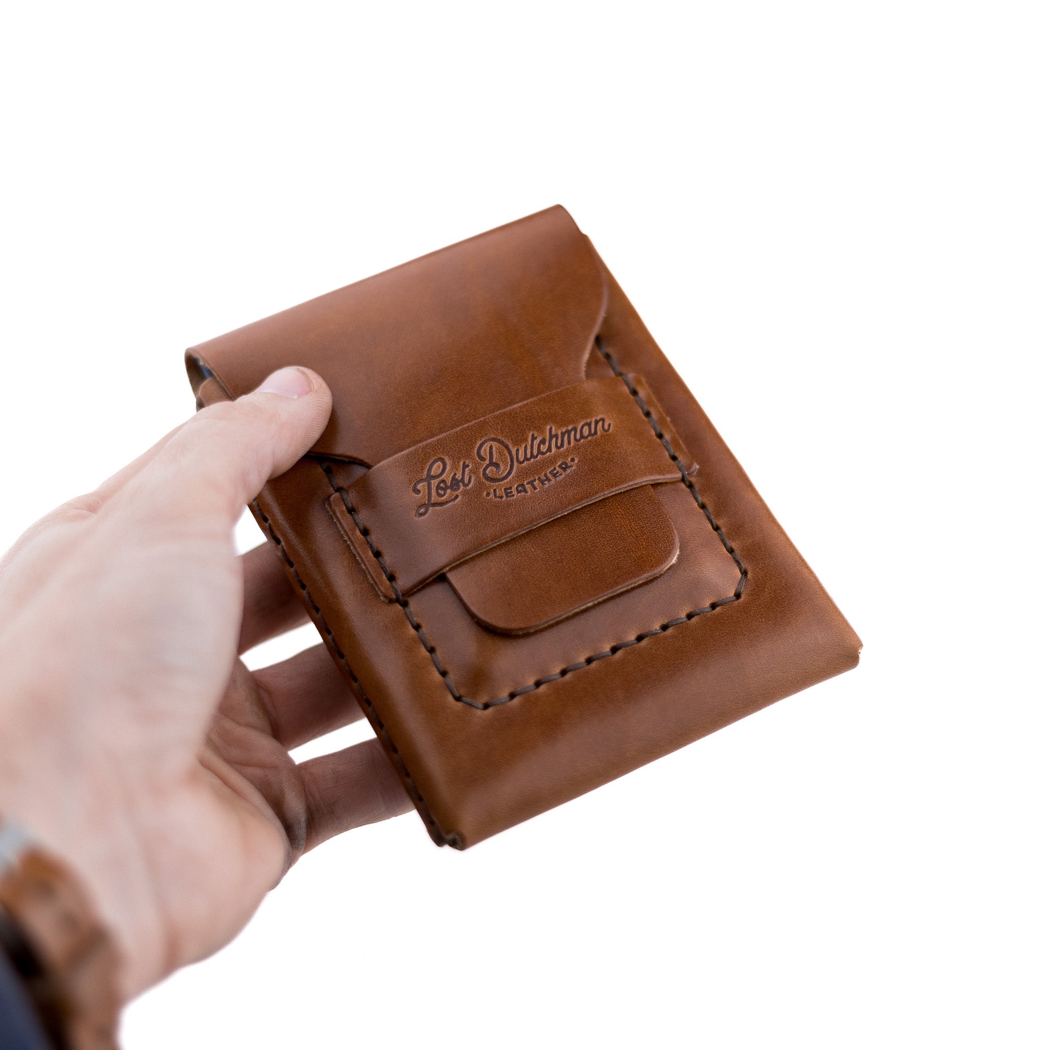 The Huckleberry (standard) – Brown - Lost Dutchman Leather handmade leather wallets