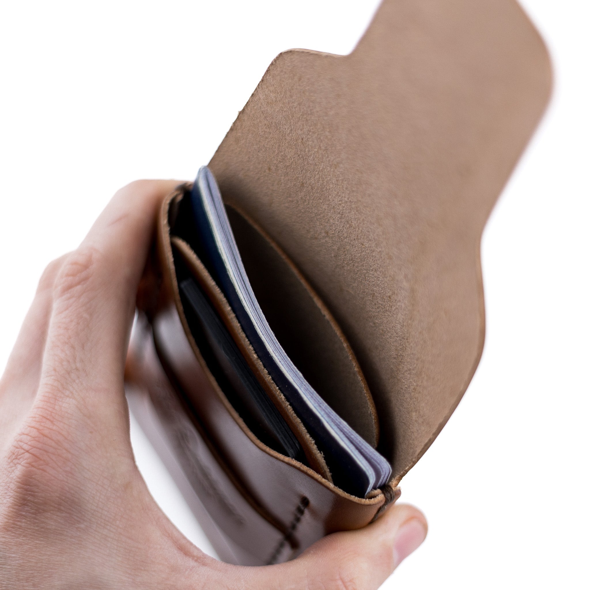 The Huckleberry (standard) – Brown - Lost Dutchman Leather handmade leather wallets