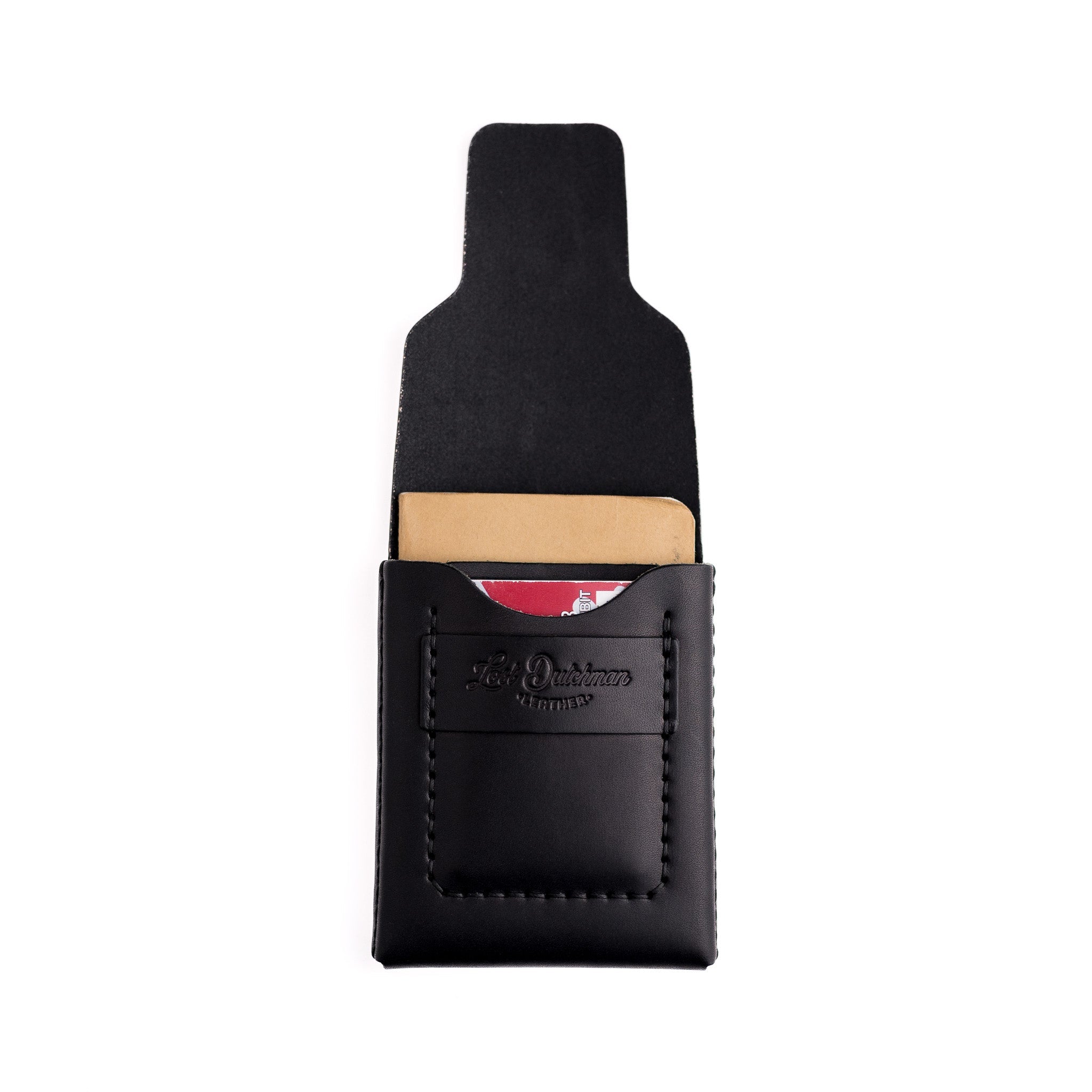 The Huckleberry (Tall) – Black - Lost Dutchman Leather handmade leather wallets