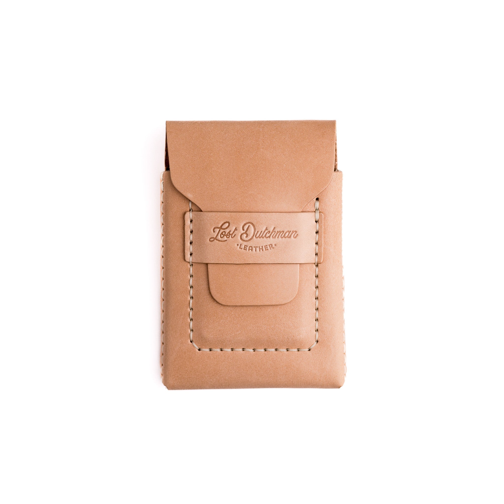 The Huckleberry (tall) – Russet - Lost Dutchman Leather handmade leather wallets