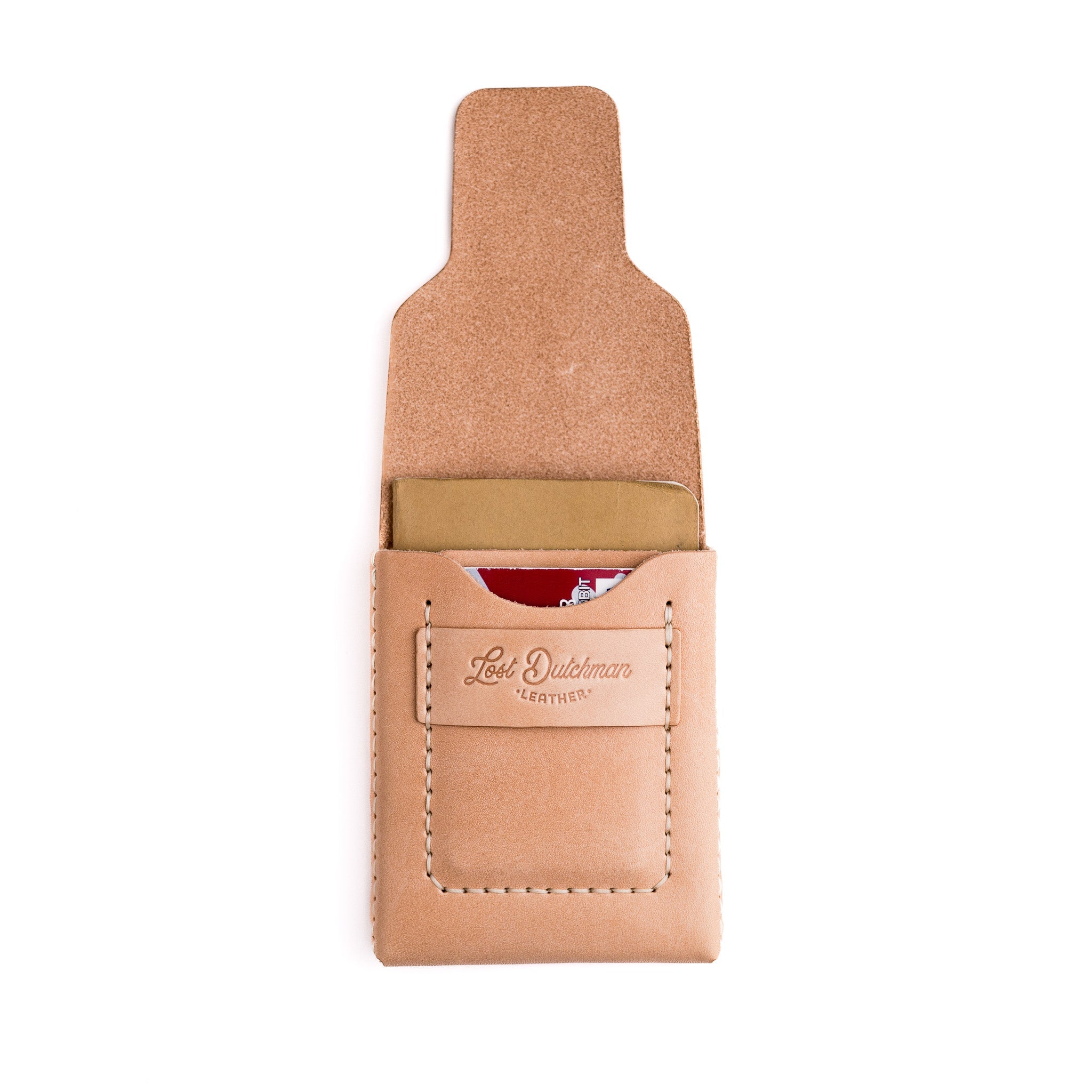 The Huckleberry (tall) – Russet - Lost Dutchman Leather handmade leather wallets