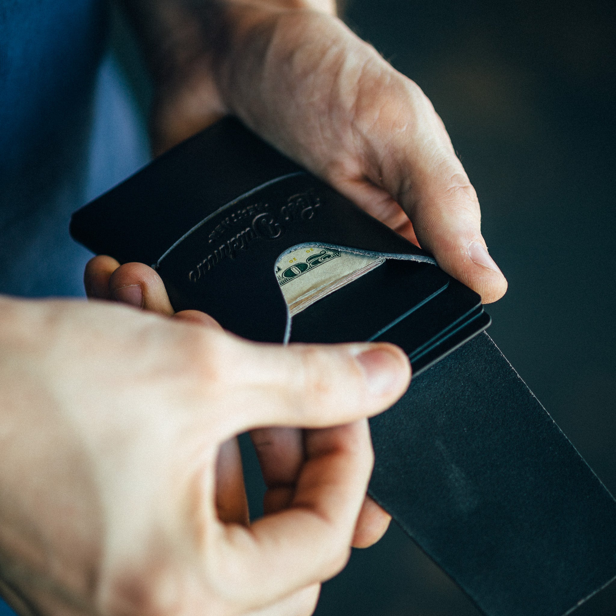 The Mini Franklin – Black - Lost Dutchman Leather handmade leather wallets