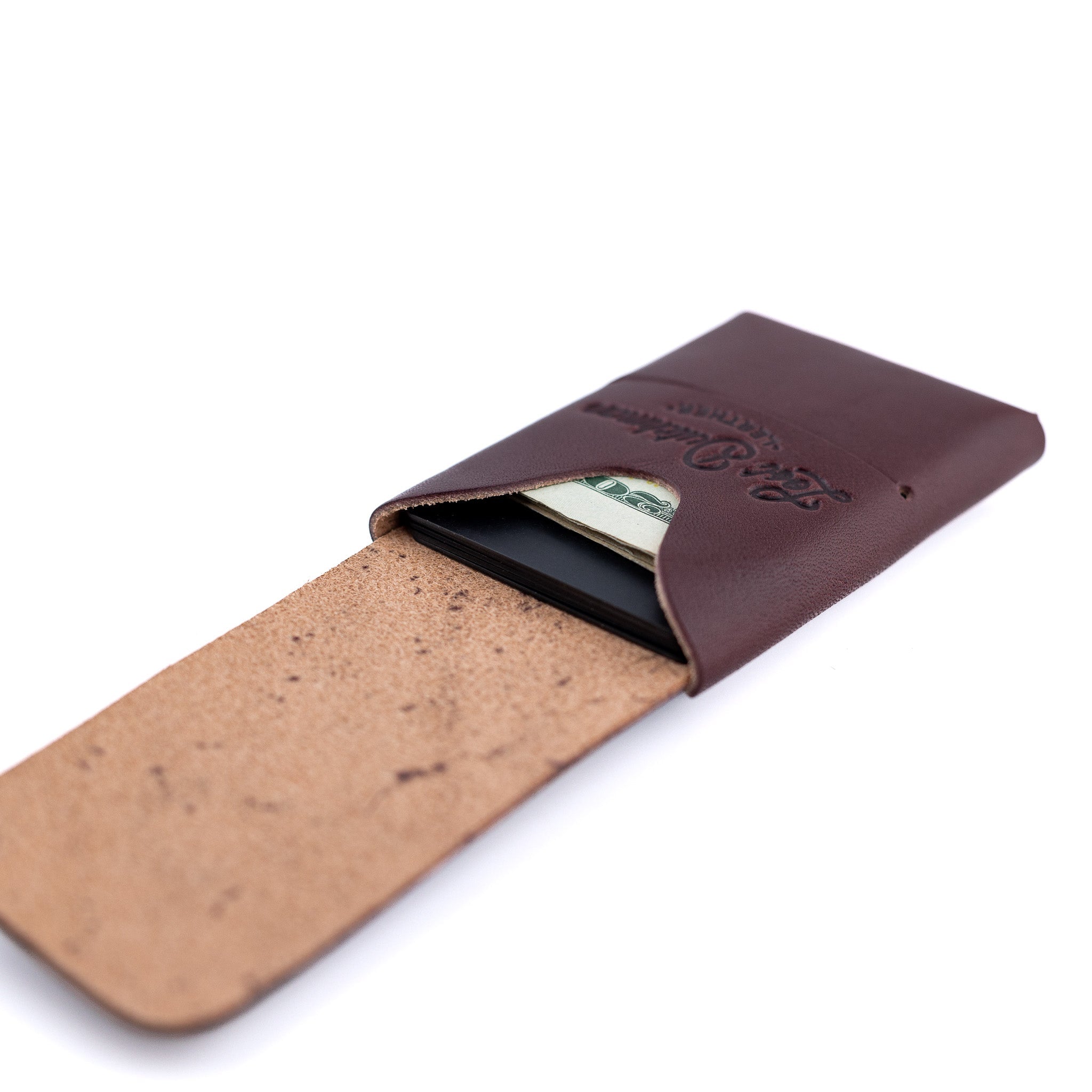 The Mini Franklin – Burgundy - Lost Dutchman Leather handmade leather wallets