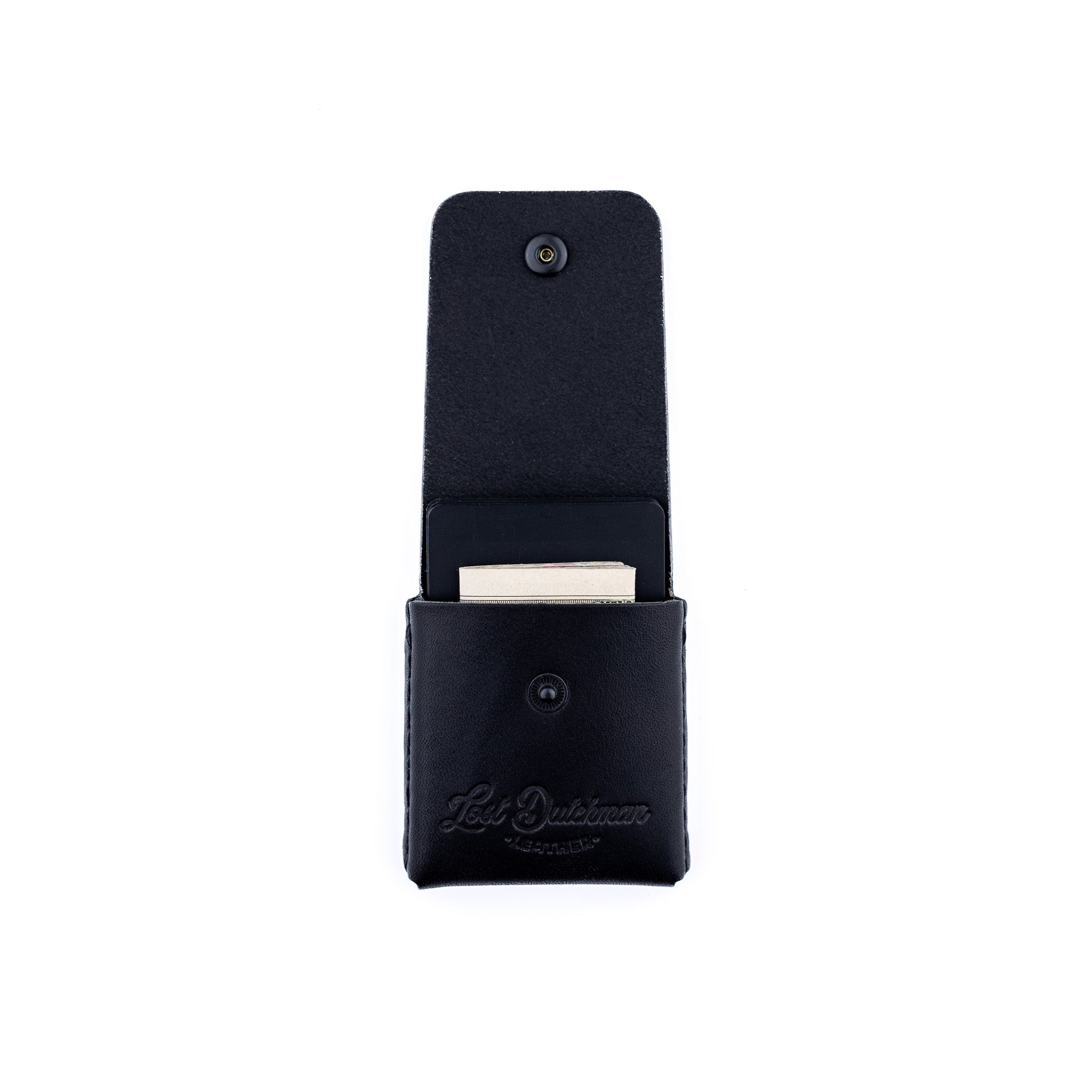The Snap Finn – Black - Lost Dutchman Leather handmade leather wallets