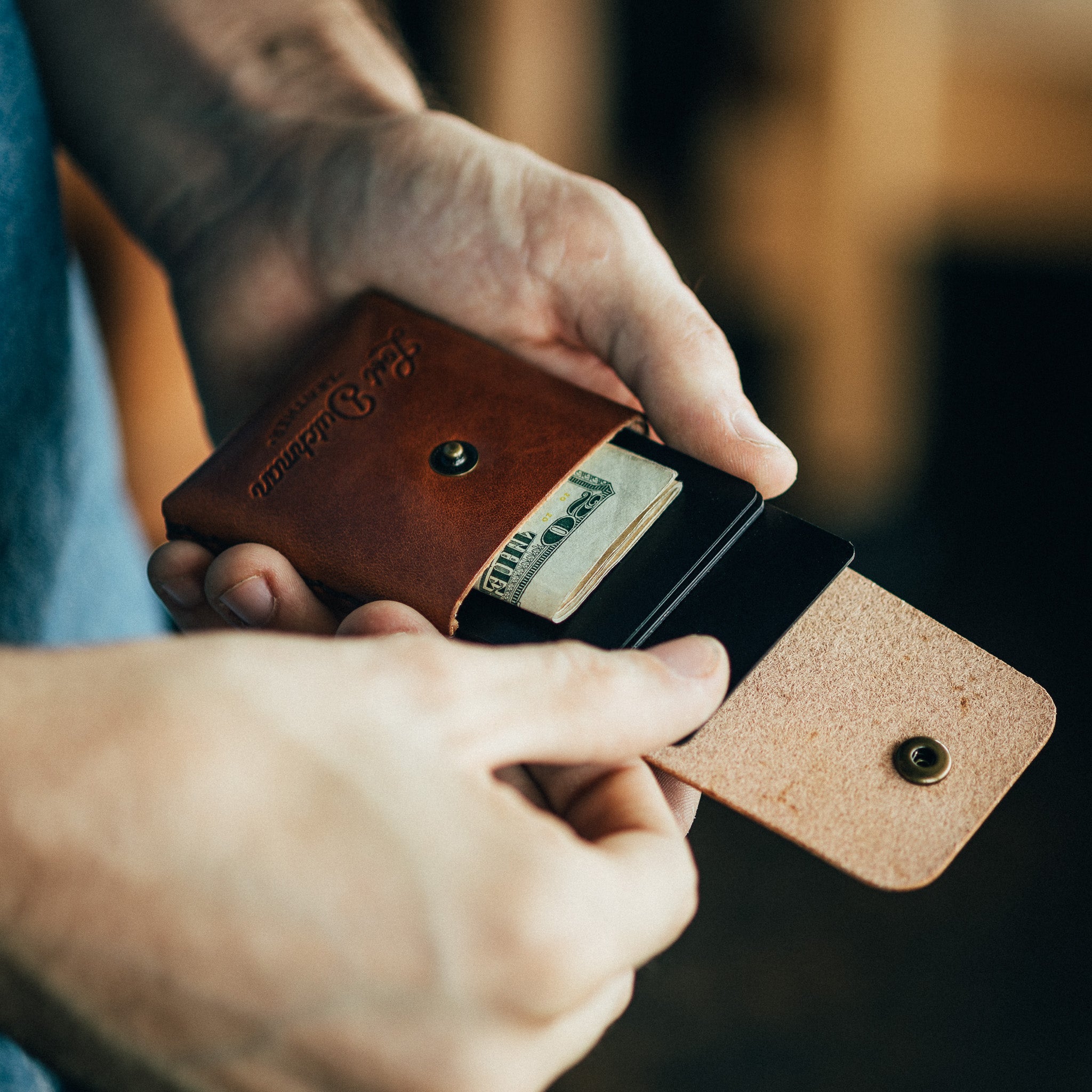 The Snap Finn – Brown - Lost Dutchman Leather handmade leather wallets