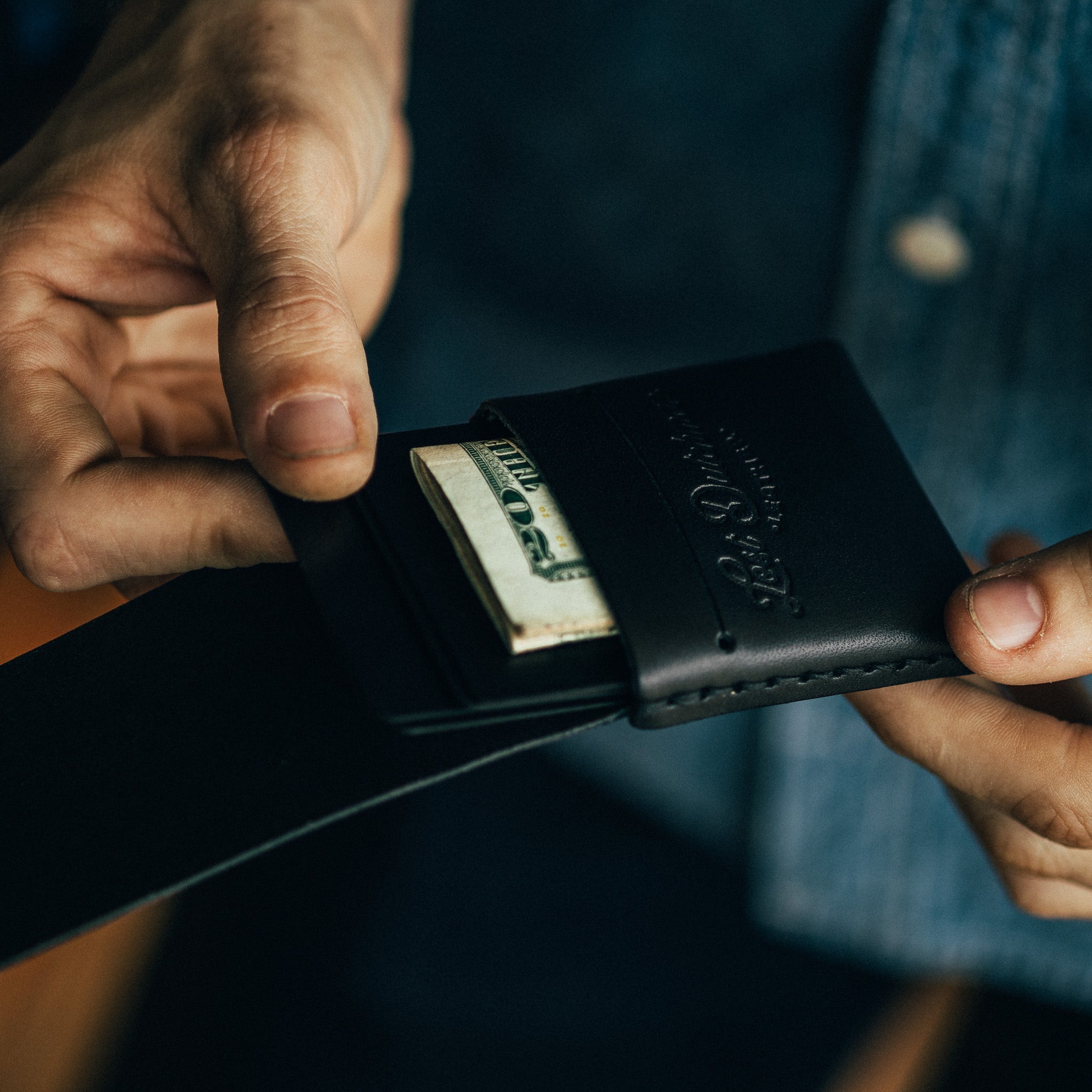 The Thin Finn – Black - Lost Dutchman Leather handmade leather wallets