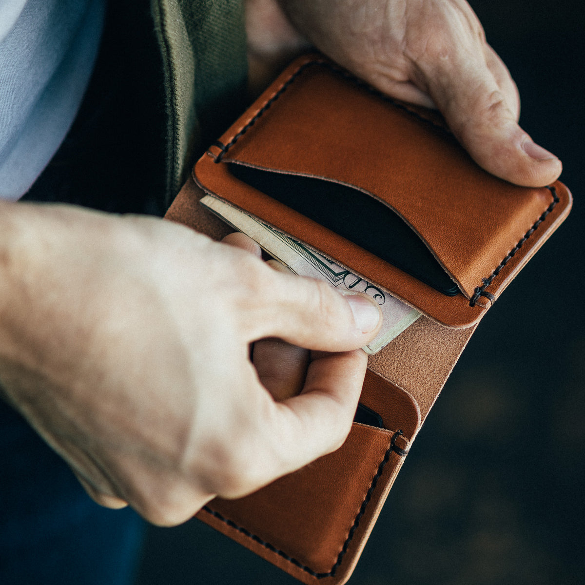 Hand-Stitched Leather Wallet