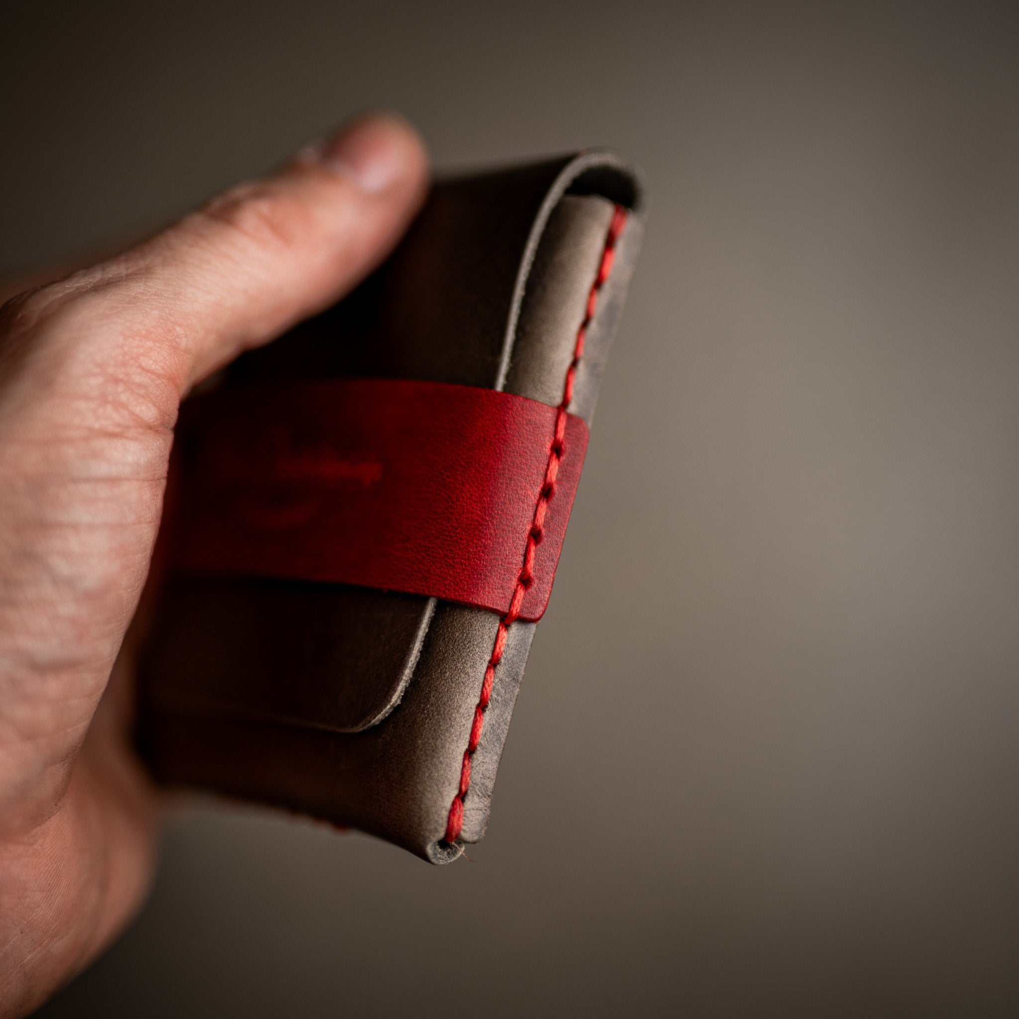 Horween Grey and Red Big Finn