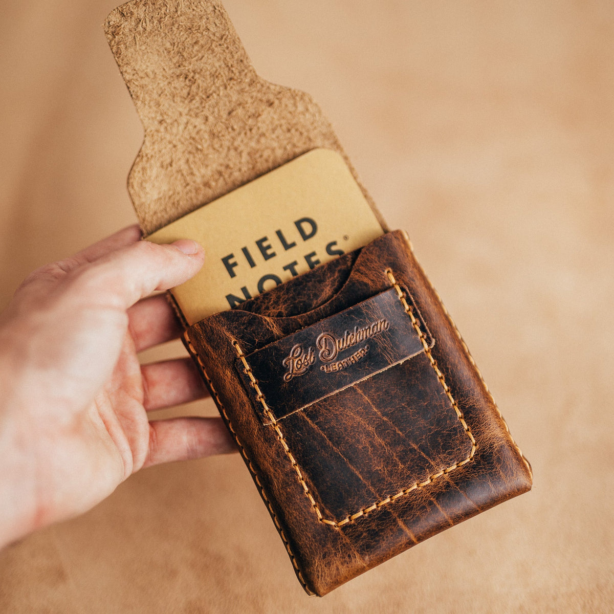 American Bison Huckleberry Tall - Lost Dutchman Leather handmade leather wallets