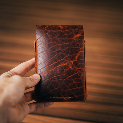 American Bison Huckleberry (Tall) - Lost Dutchman Leather handmade leather wallets