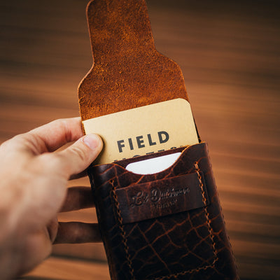 American Bison Huckleberry (Tall) - Lost Dutchman Leather handmade leather wallets