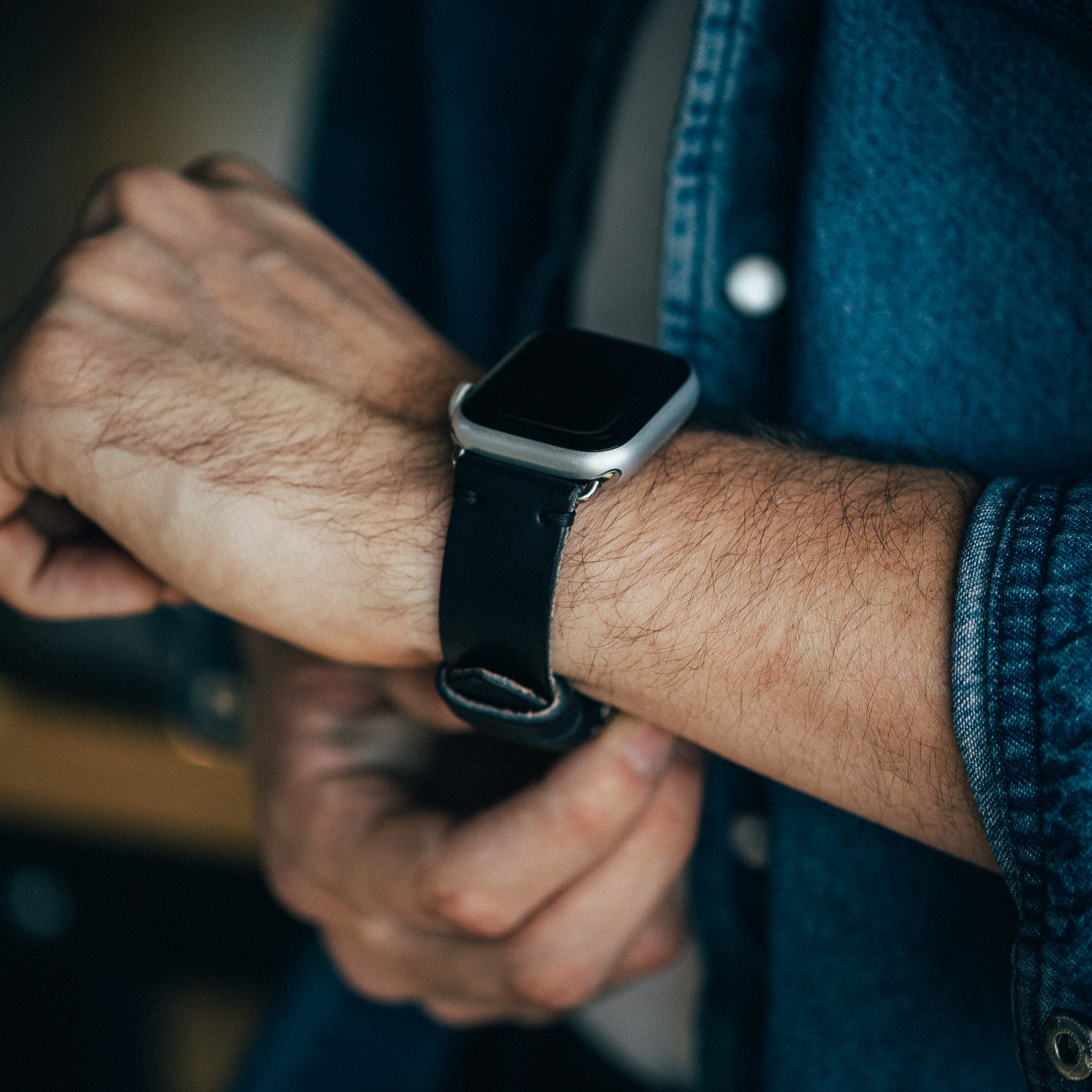 Apple Watch Sol Strap – Black - Lost Dutchman Leather handmade leather wallets