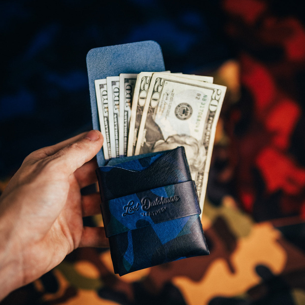 Camo Big Finn 2 - Lost Dutchman Leather handmade leather wallets