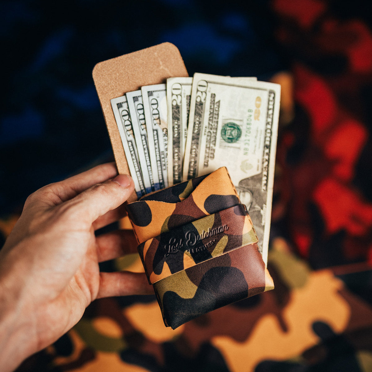 Camo Big Finn 2 - Lost Dutchman Leather handmade leather wallets