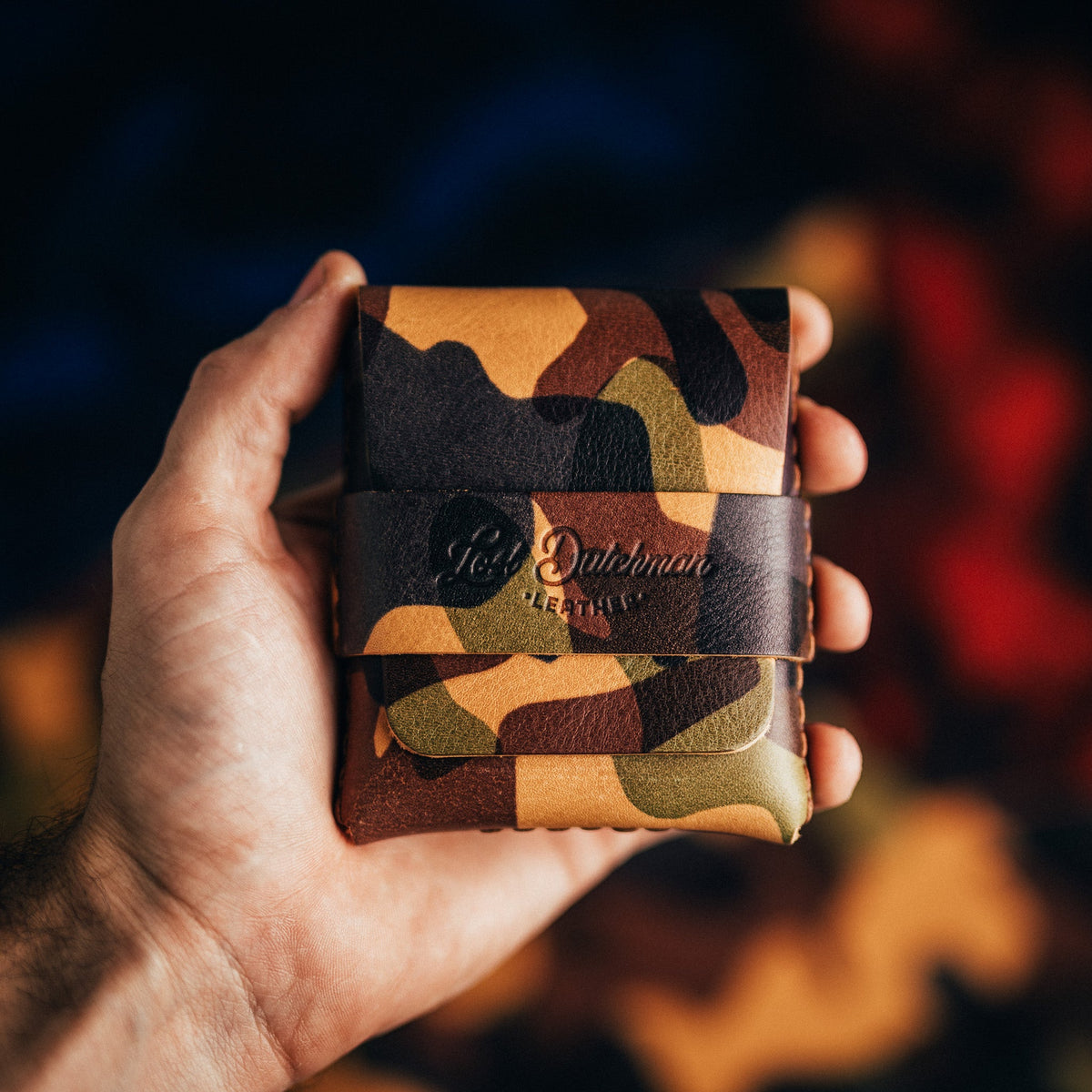 Camo Big Finn (classic) - Lost Dutchman Leather handmade leather wallets