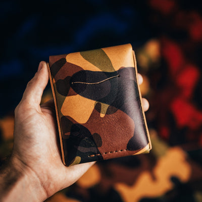Camo Huckleberry Standard - Lost Dutchman Leather handmade leather wallets