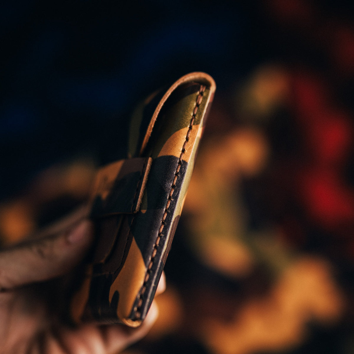 Camo Huckleberry Standard - Lost Dutchman Leather handmade leather wallets