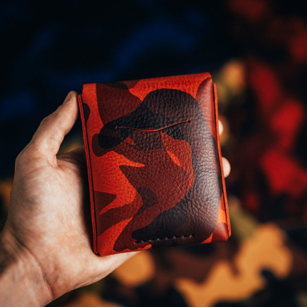 Camo Huckleberry Standard - Lost Dutchman Leather handmade leather wallets