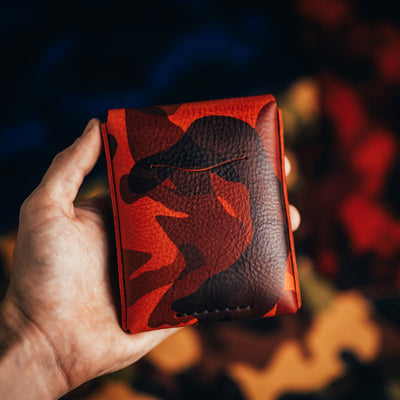Camo Huckleberry Standard - Lost Dutchman Leather handmade leather wallets