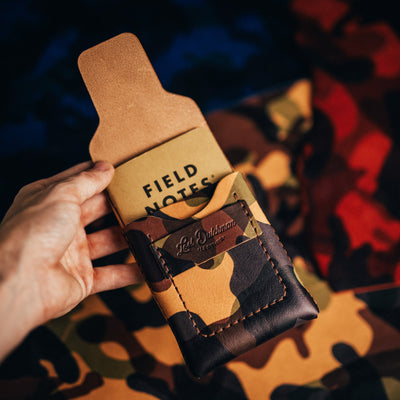 Camo Huckleberry Tall - Lost Dutchman Leather handmade leather wallets