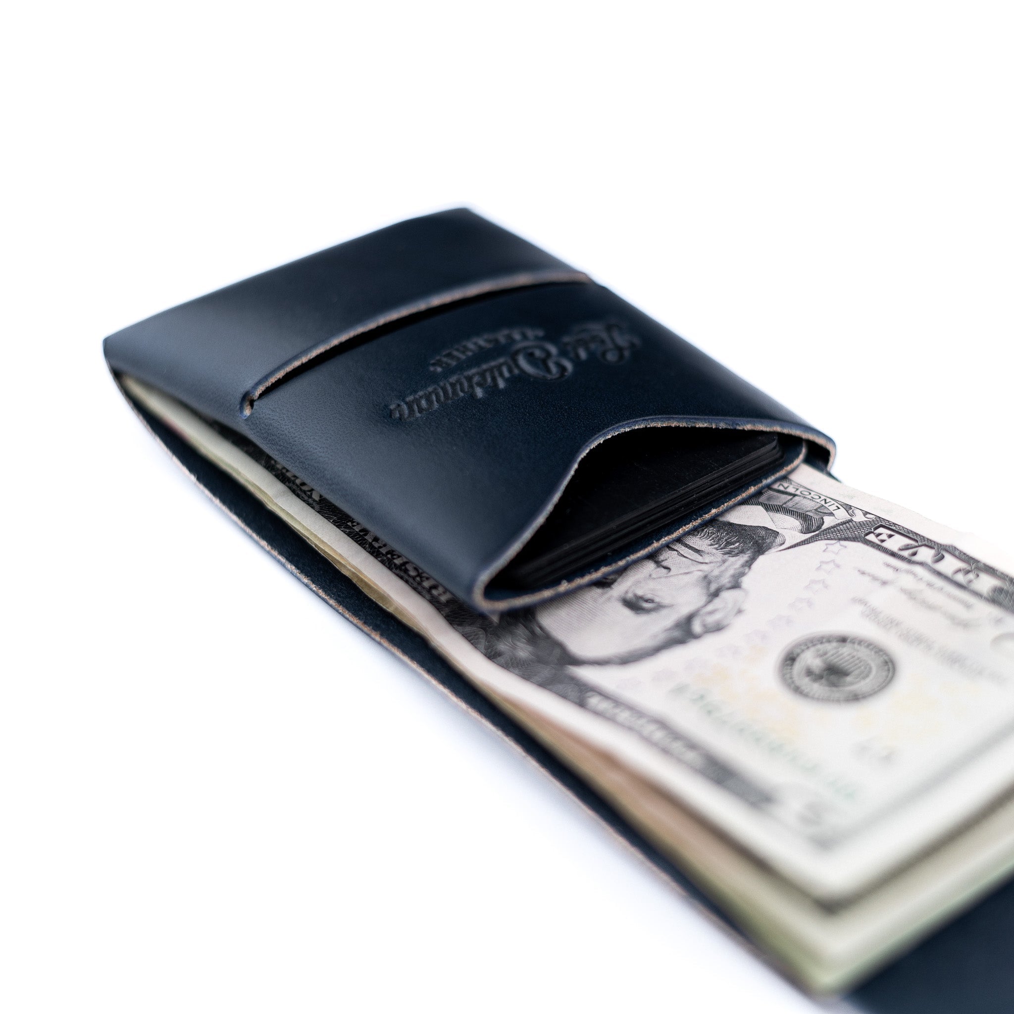 Franklin 2 – Navy - Lost Dutchman Leather handmade leather wallets