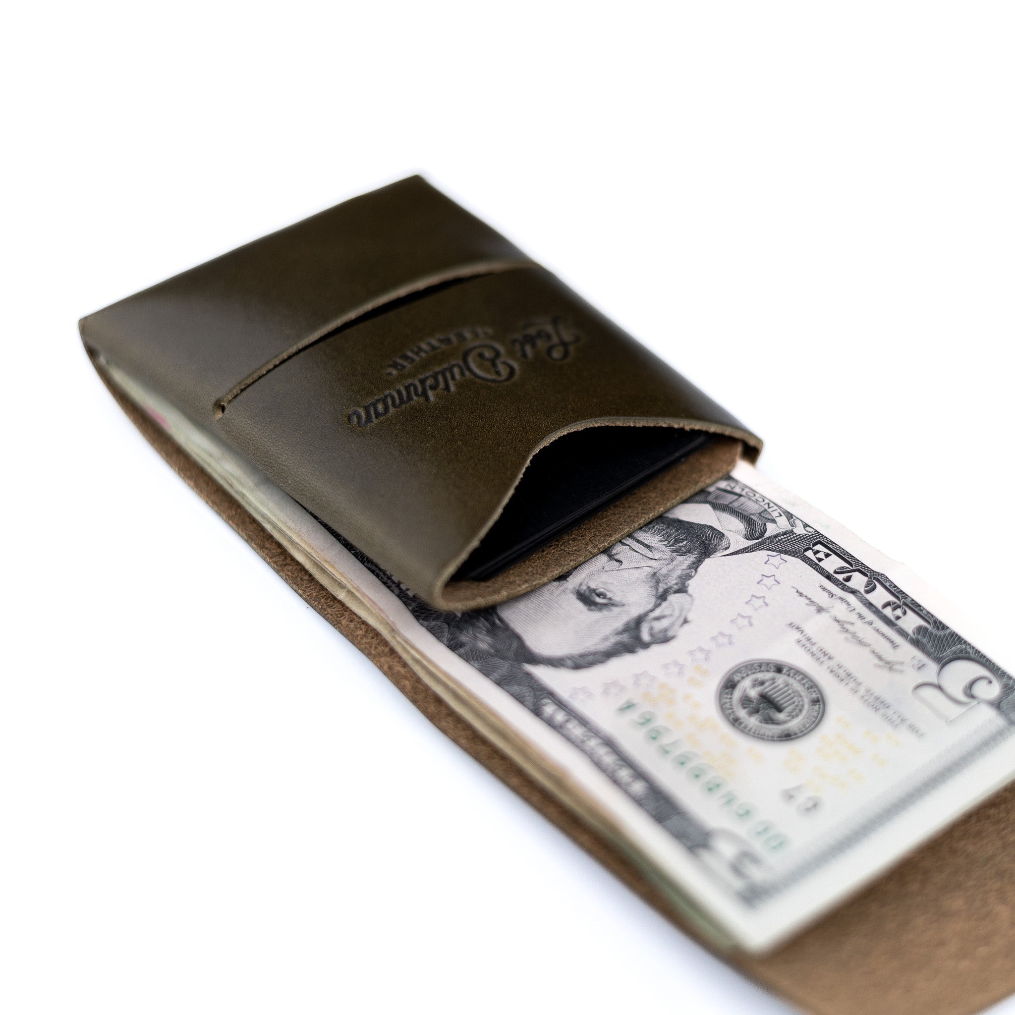 Franklin 2 – Olive - Lost Dutchman Leather handmade leather wallets