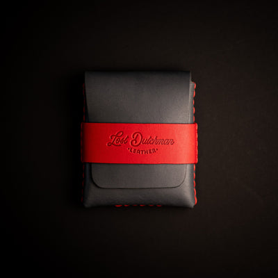 Grey and Red Big Finn - Lost Dutchman Leather handmade leather wallets