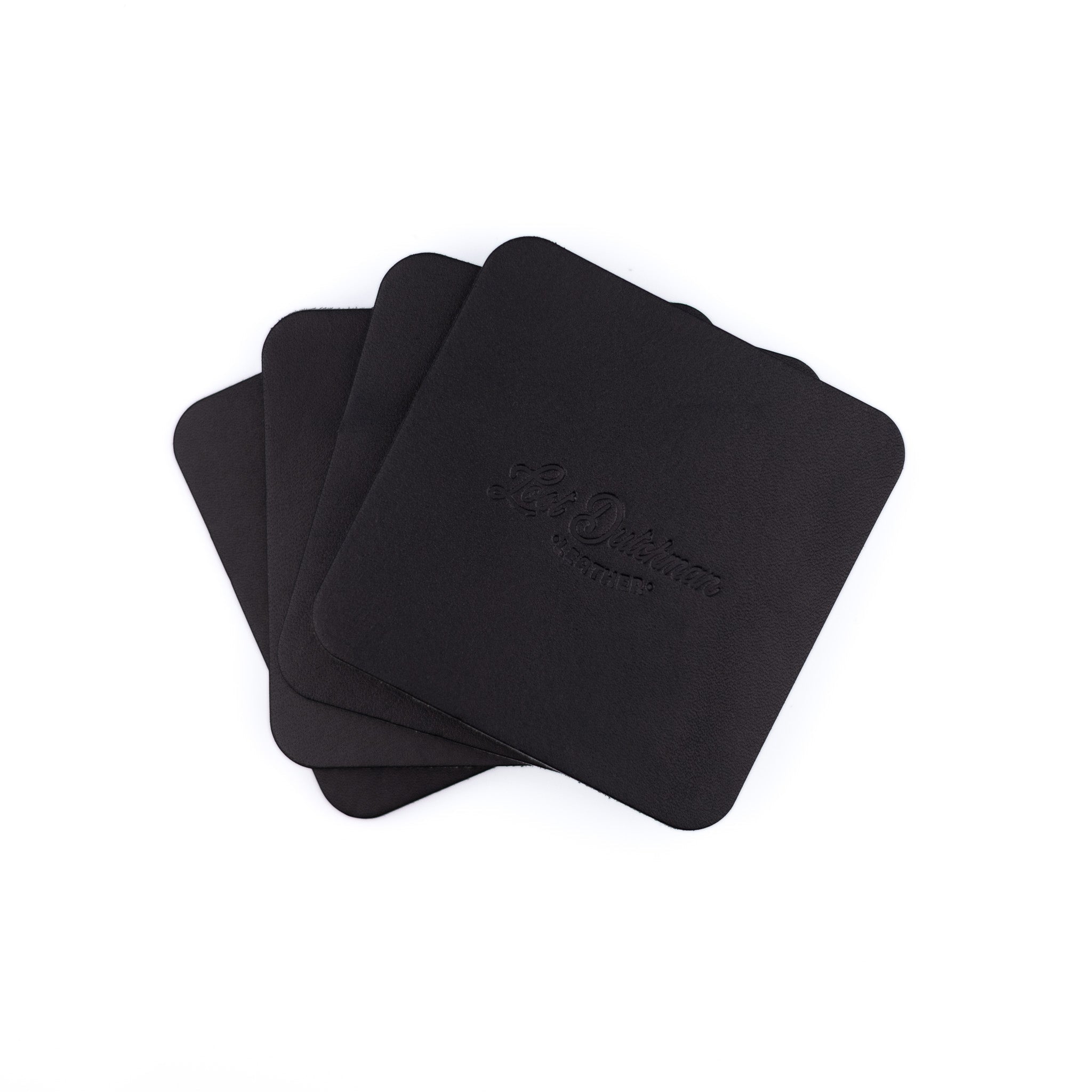 Black Leather Coasters Set | Lost Dutchman Leather