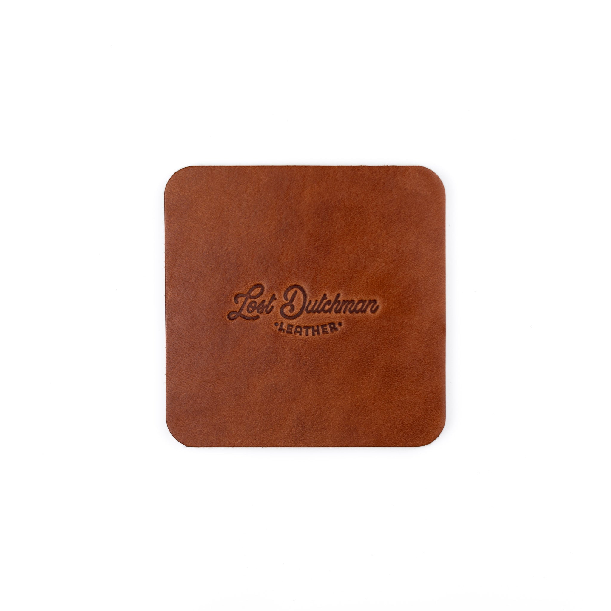 Leather Coasters - Brown - Lost Dutchman Leather handmade leather wallets