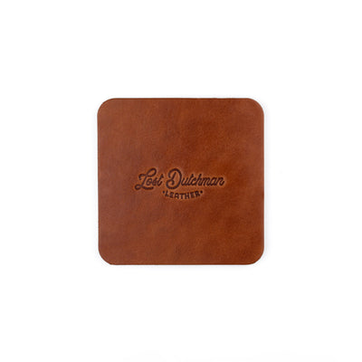 Leather Coasters - Brown - Lost Dutchman Leather handmade leather wallets