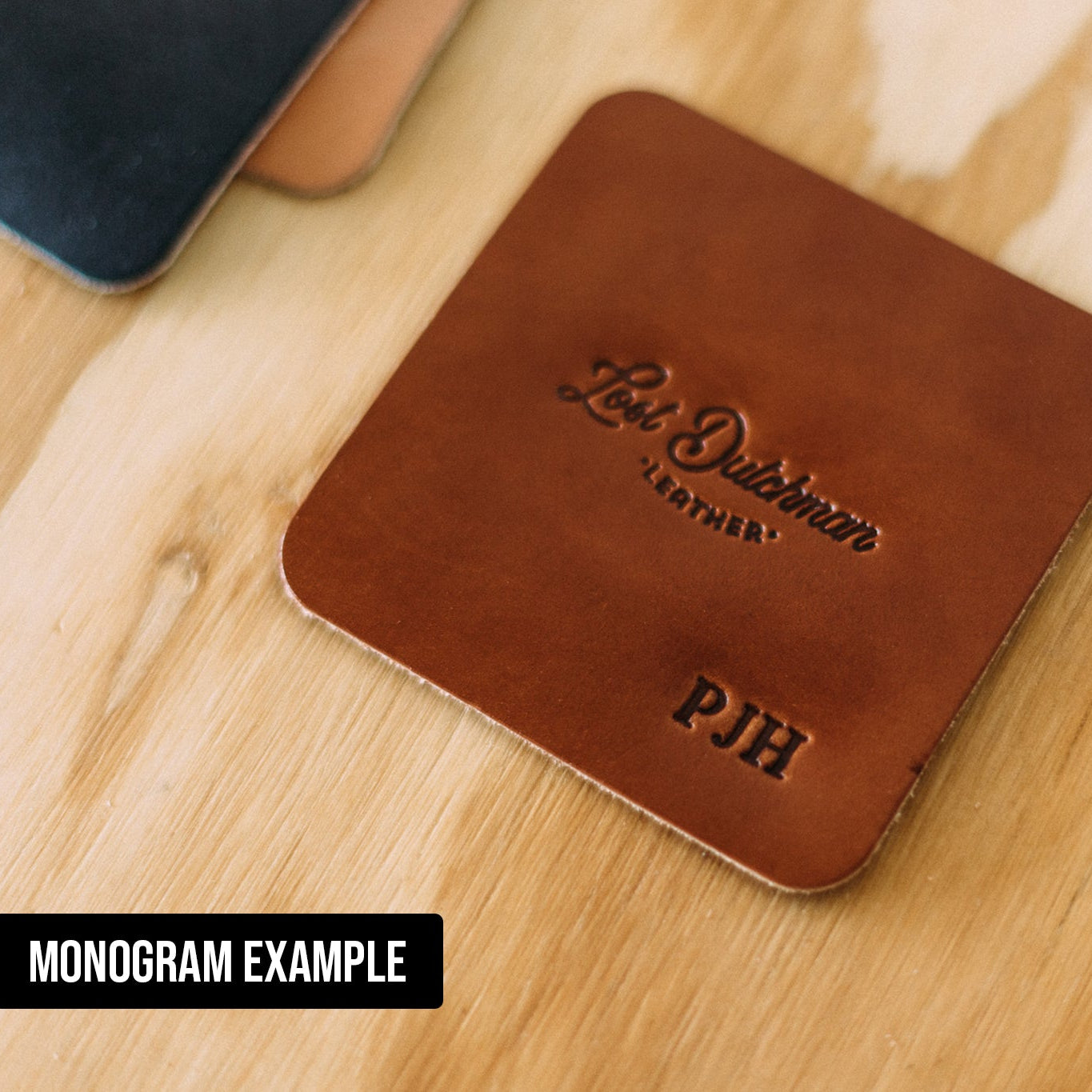 Leather Coasters - Lost Dutchman Leather handmade leather wallets