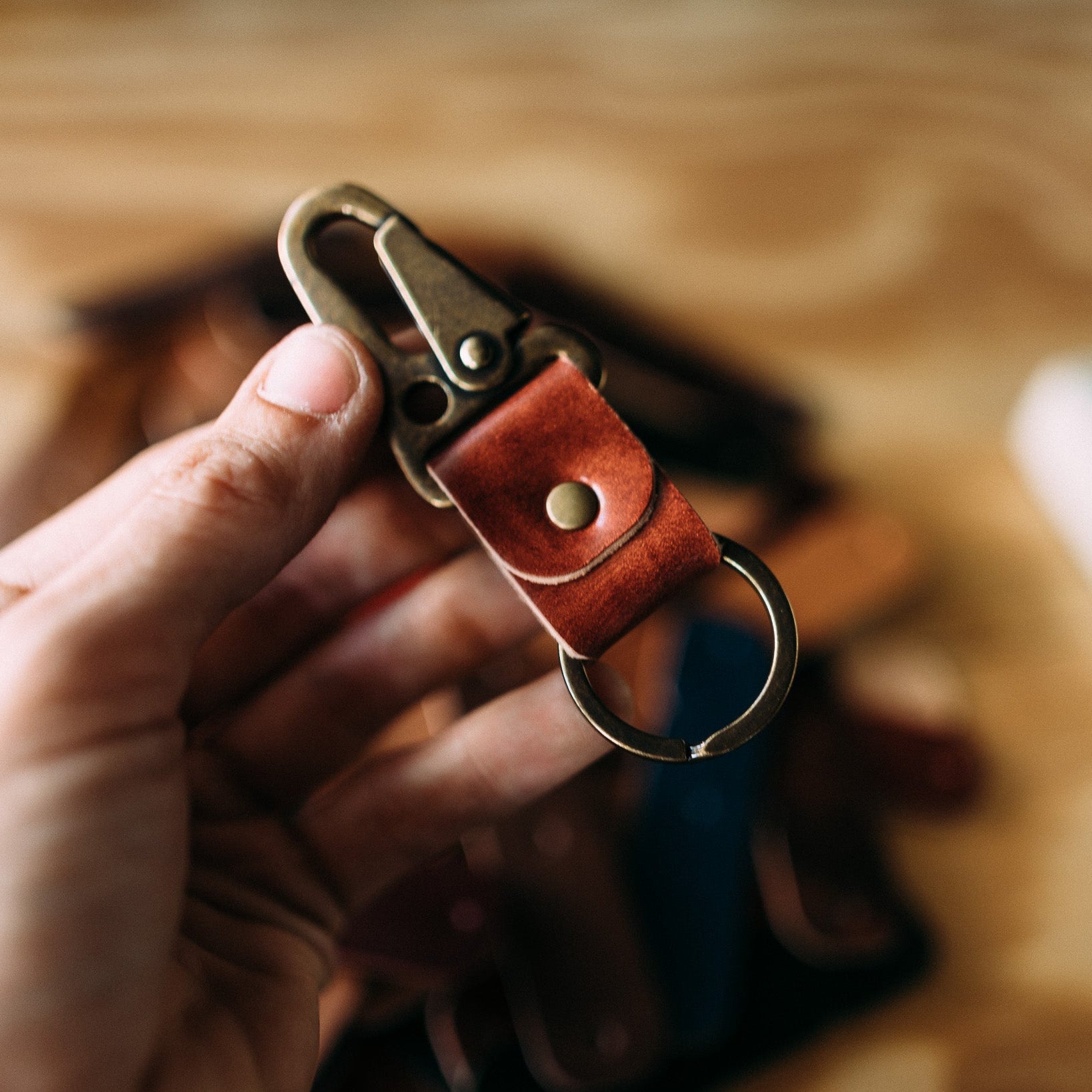 *Limited* Random Shell Cordovan Keychain - Lost Dutchman Leather handmade leather wallets